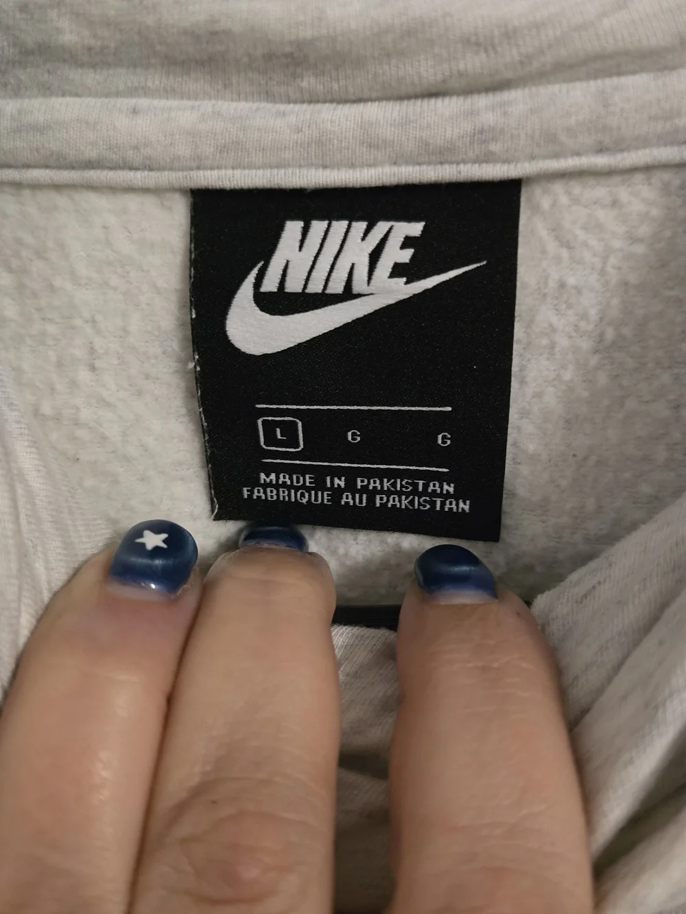 Nike White Hoodie with Black Neck Label